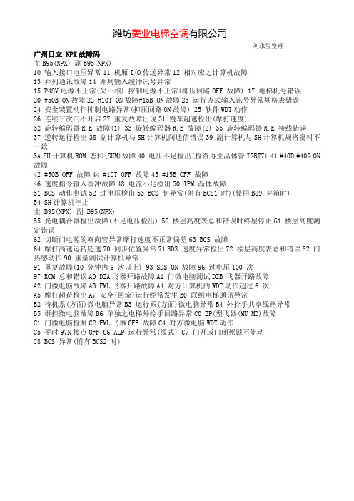 日立 NPX故障码
