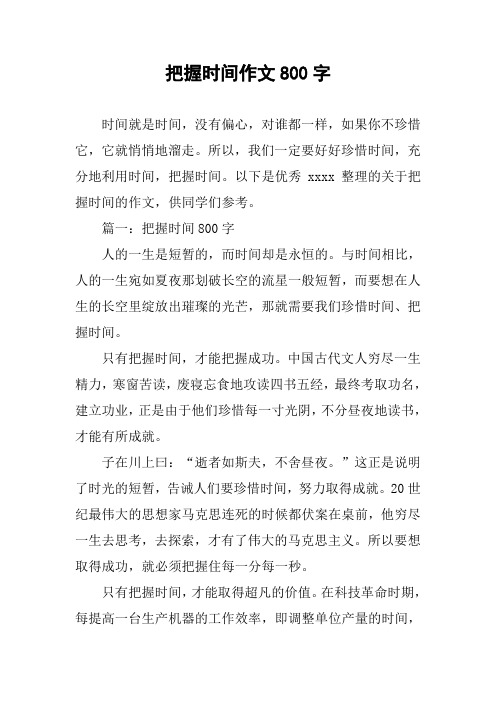 把握时间作文800字
