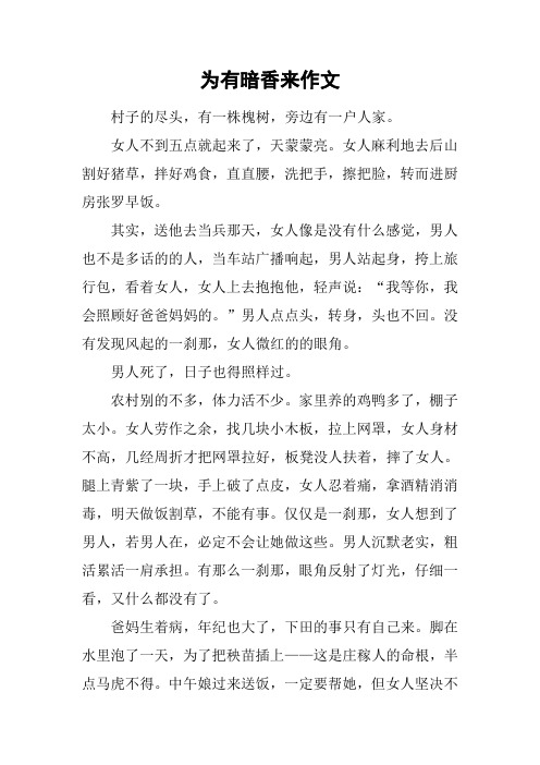 为有暗香来作文