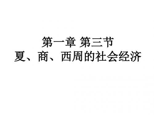 高三历史夏、商、西周的社会经济