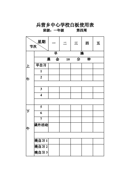 电子白板使用情况表