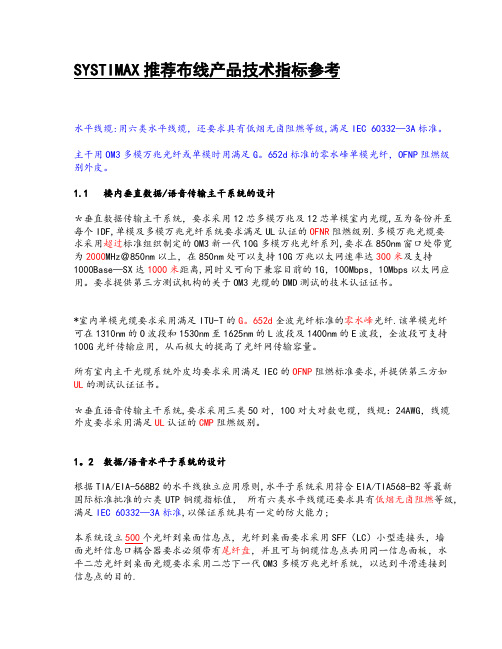 康普的产品部份技术参数【模板范本】