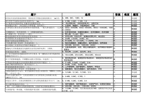 2020年变配电工技能鉴定考试题库