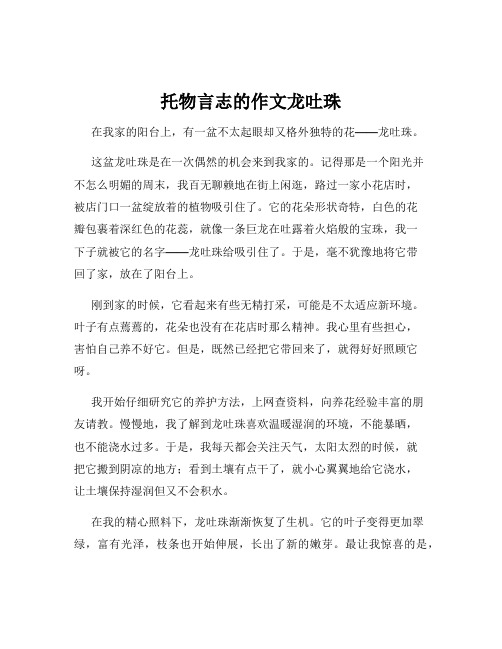 托物言志的作文龙吐珠