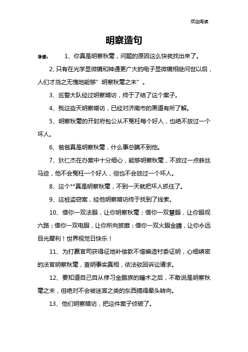 明察造句