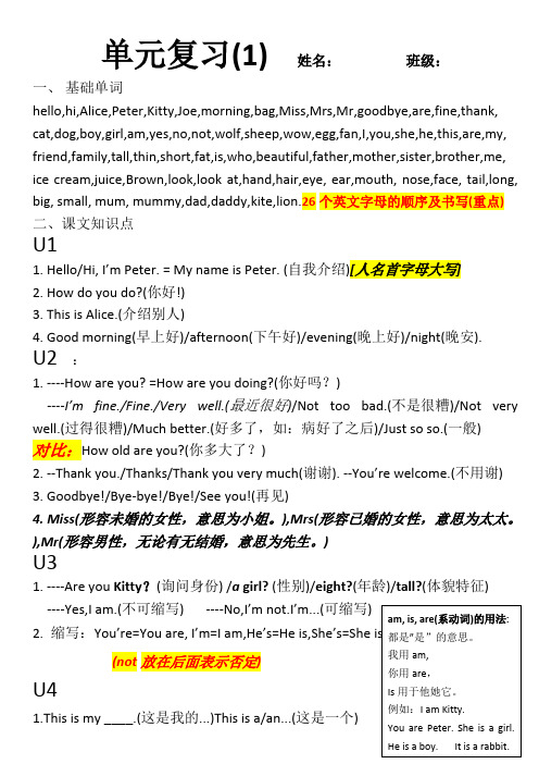 (完整版)深圳牛津小学三年级英语1-6单元知识点复习,推荐文档