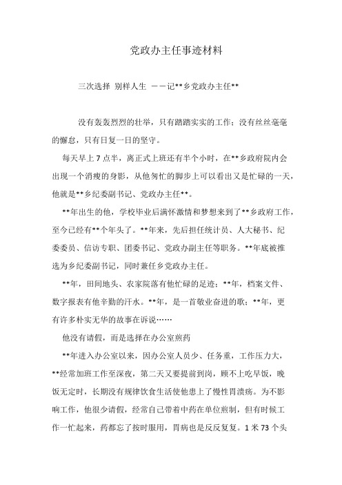 党政办主任事迹材料
