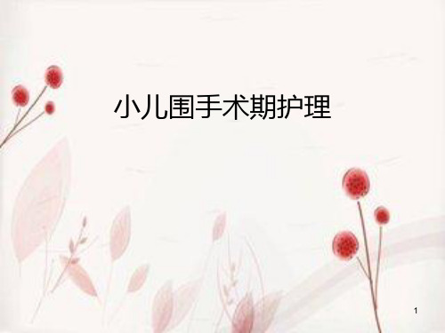 儿童围手术期护理PPT课件