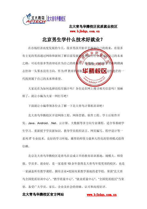 北京男生学什么技术好就业