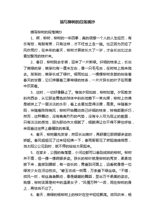 描写柳树的段落摘抄
