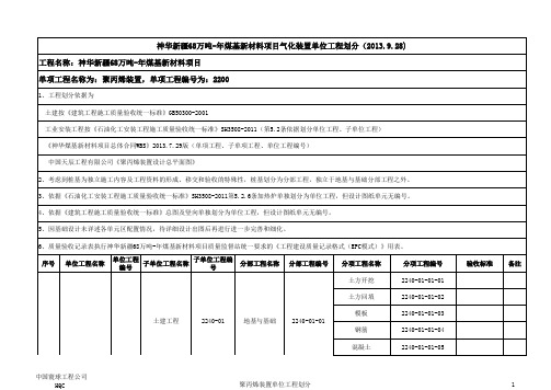 单位工程划分表 - 副本