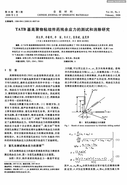 TATB基高聚物粘结炸药残余应力的测试和消除研究