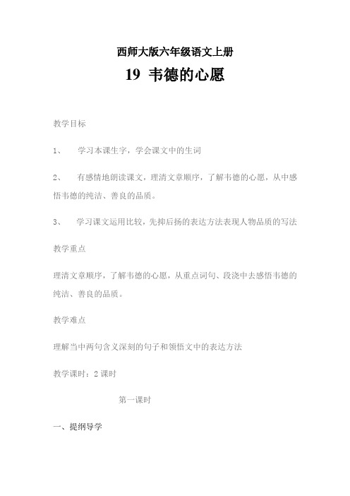 《韦德的心愿》教案