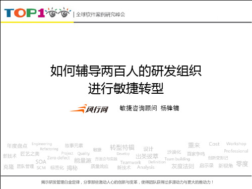 Top100summit如何辅佐200人的研发组织进行敏捷转型—风行网_杨锋镝
