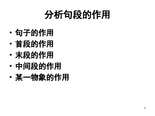 散文阅读——句段的作用