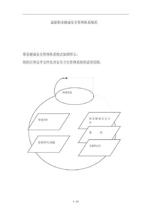 最新职业健康安全管理体系规范