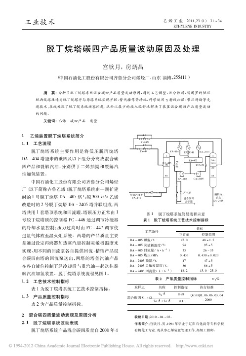 脱丁烷塔碳四产品质量波动原因及处理_宫钦月