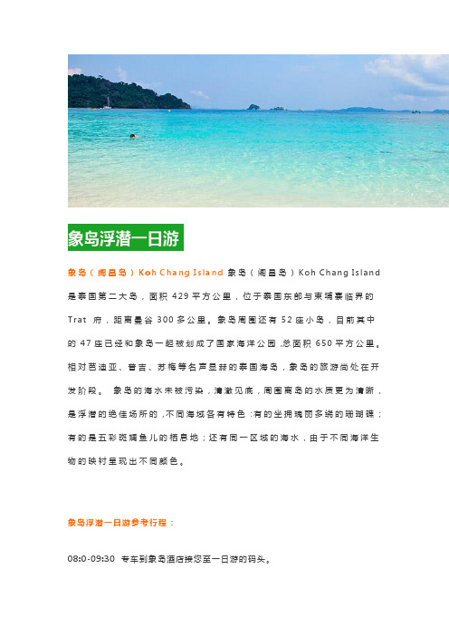 象岛浮潜一日游