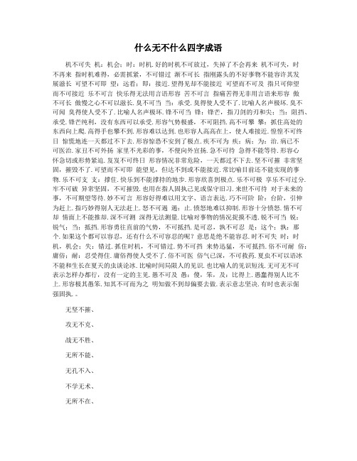 什么无不什么四字成语