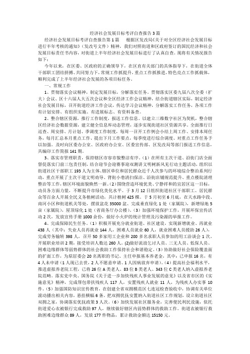 百度文库精品文档-经济社会发展目标考评自查报告3篇