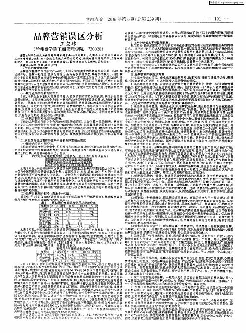 品牌营销误区分析