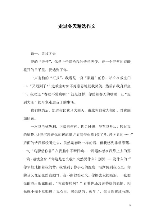 走过冬天精选作文