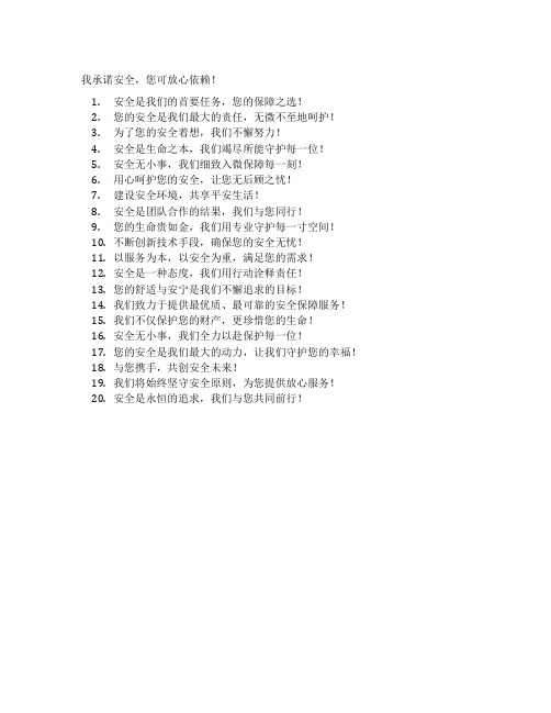 我承诺安全标语