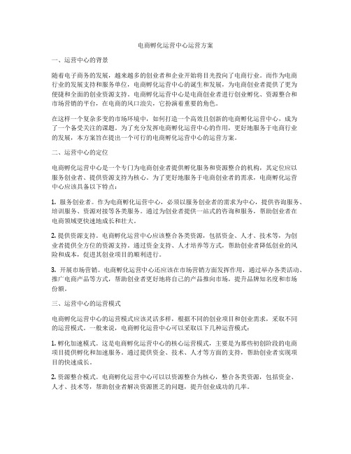 电商孵化运营中心运营方案