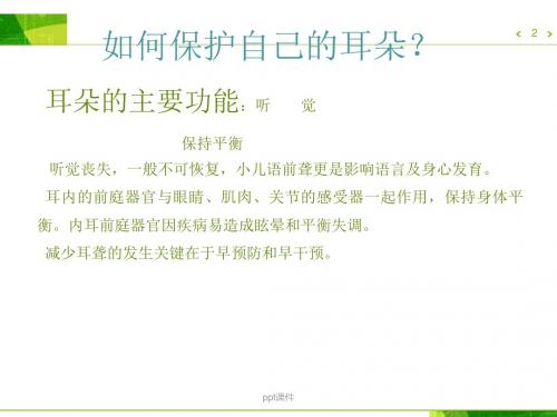 耳鼻咽喉科预防保健常识  ppt课件