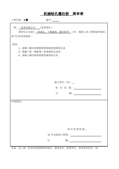 桩基础验收表格