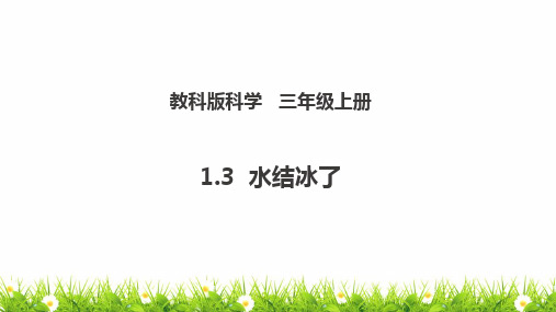 最新教科版人小学科学三年级上册《水结冰了》精品教学课件