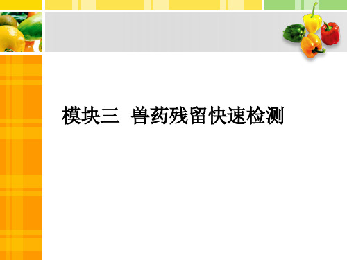 《食品安全快速检测技术》教学课件—04兽药残留快速检测