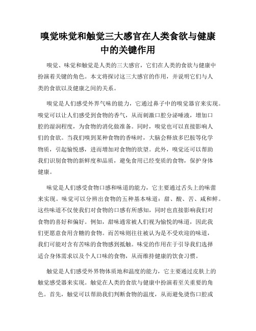 嗅觉味觉和触觉三大感官在人类食欲与健康中的关键作用
