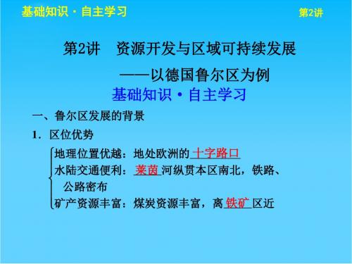 高考地理一轮复习 第三单元 第2讲 资源开发与区域可持续发展 以德国鲁尔区为例课件 鲁教版必修3