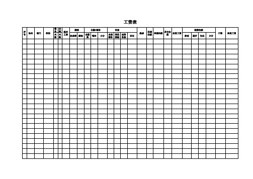 工资表模板