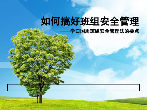 如何搞好班组安全管理PPT课件