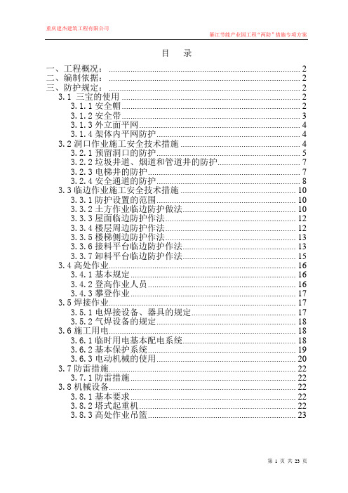 “两防”措施专项方案.