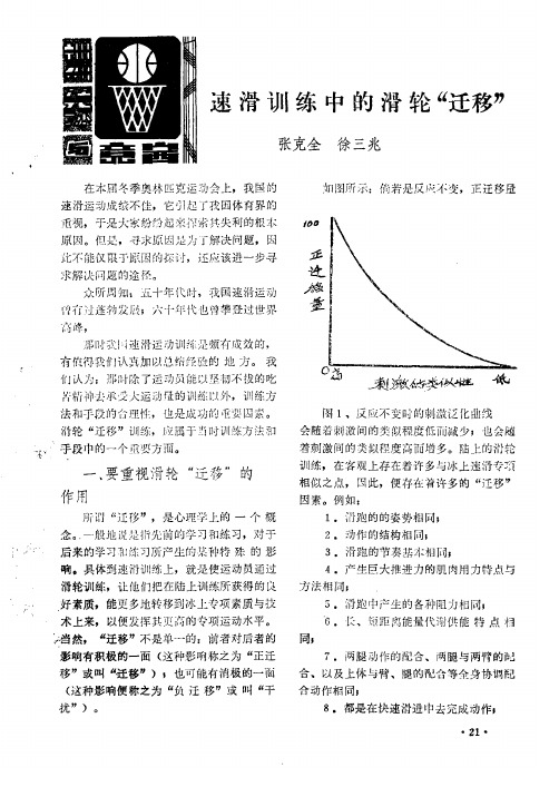 速滑训练中的滑轮“迁移”