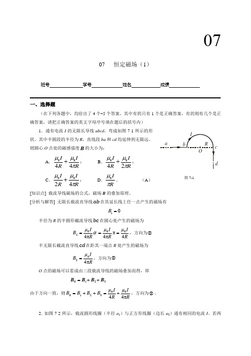 工科物理大作业07-恒定磁场(1)