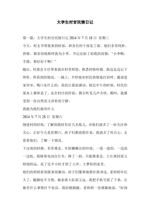 大学生村官民情日记