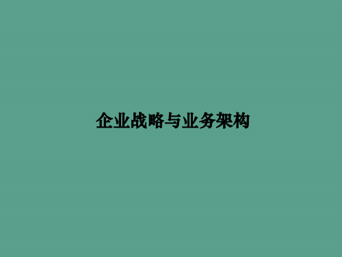 企业战略和业务架构ppt课件