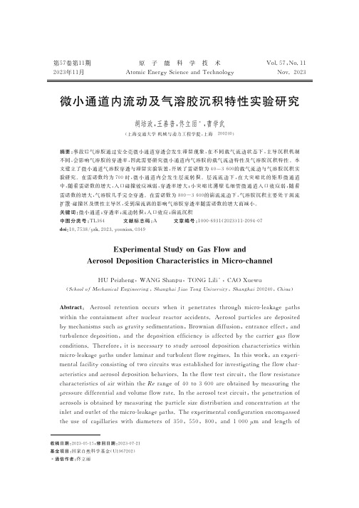 微小通道内流动及气溶胶沉积特性实验研究