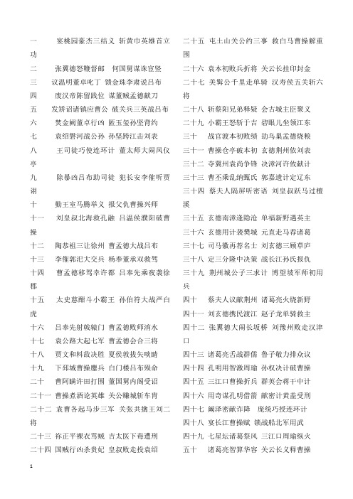 三国演义目录及每章概括