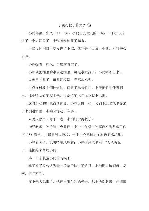 小鸭得救了作文(4篇)