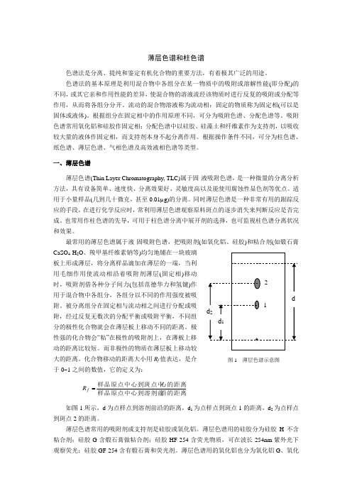 薄层色谱和柱色谱色谱法是分离提纯和鉴定有机化合物的重要方法
