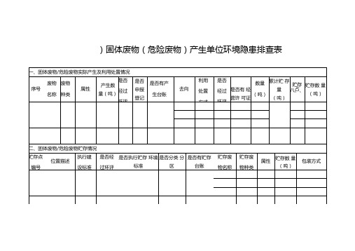 环境隐患排查表
