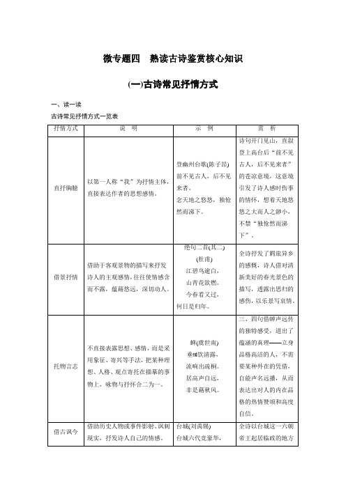 2017版浙江考前三个月高考语文考前回扣文档：第一章 