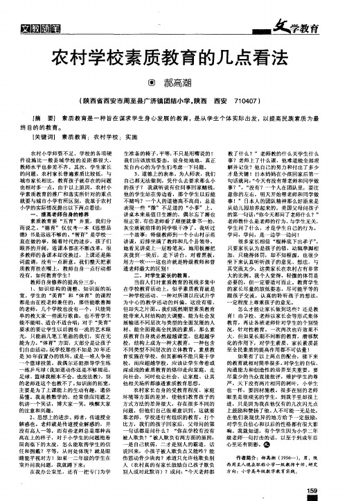 农村学校素质教育的几点看法