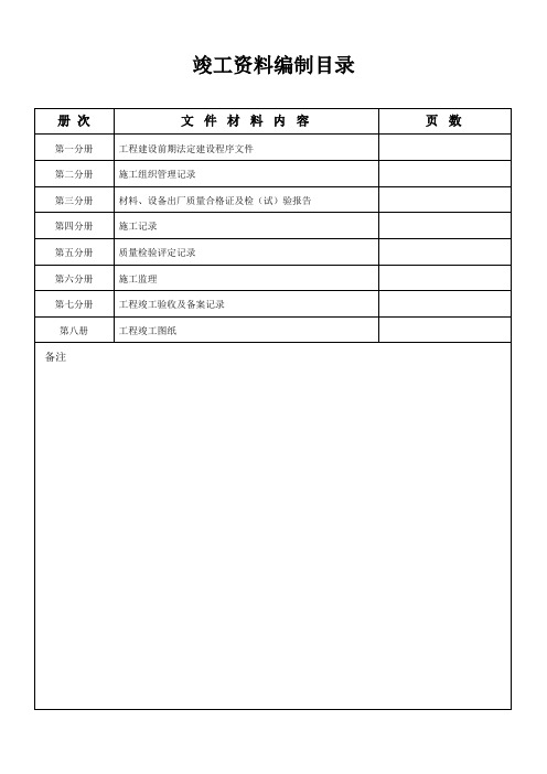 新农村工程竣工资料目录