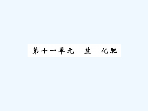 中考复习  第11单元  盐 化肥